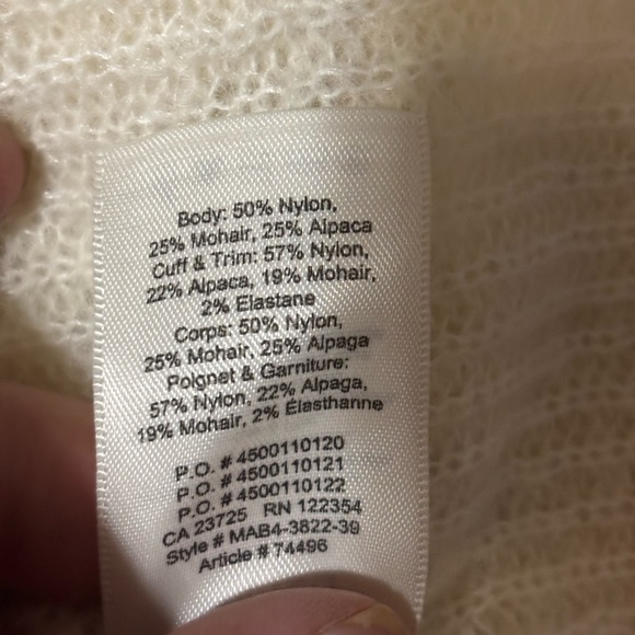 Wilfred Front To Back Ivory Ribbed Cardigan Sweater pearl buttons Large - Picture 15 of 16